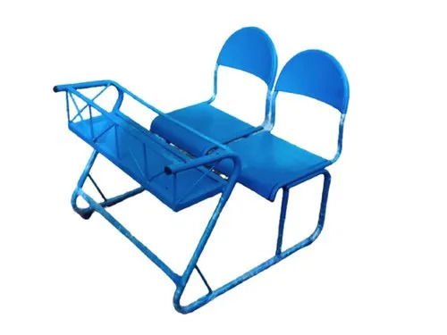 Blue Two Seater School Bench