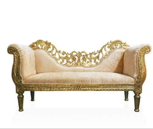 Designer Wooden Royal Wedding Sofa - Color: Golden And White