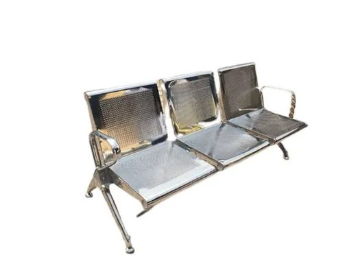 Stainless Steel 3 Seater Visitor Chair