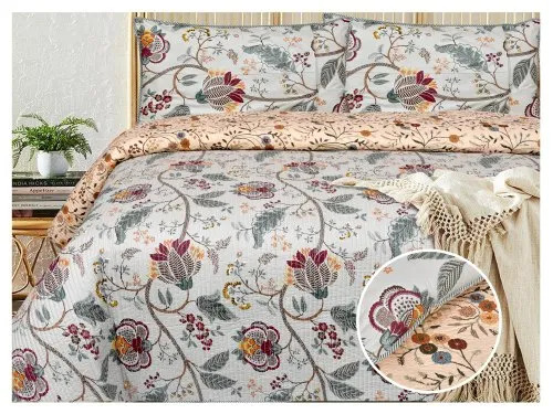 Colorfastness Printed Cotton Quilted Bed Cover