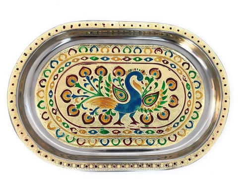 Decorative Oval Pooja Thali