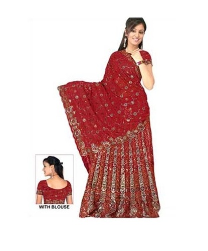 Red Embroidered Sarees