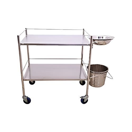 SSDT2RPU Stainless Steel Dressing Trolley with Removable Basin and Bucket