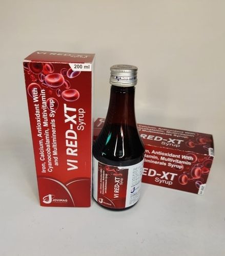 VI-RED XT IRON Calcium Antioxidant with Cyanocobalamin Multivitamin and Multimineral Syrup 