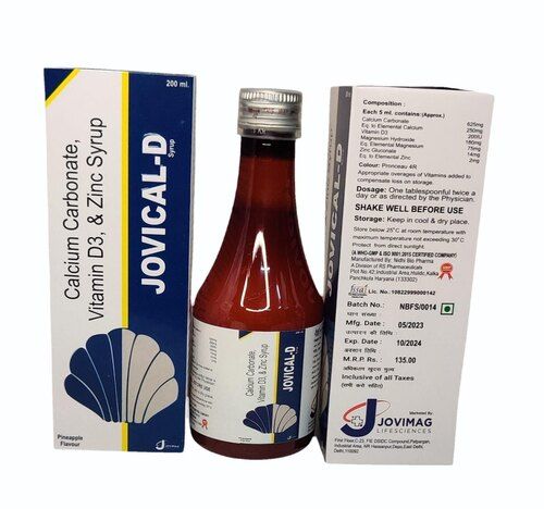 Jovical-D Calcium Carbonate 625 Mg Vit D3 200 I.U Magnesium 180mg L-Lysine75mg+Zinc Sulphate 14 Mg