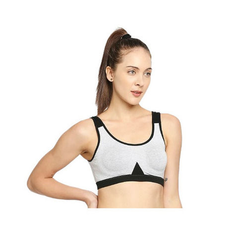 Regular Fit Skin Friendly Breathable Cotton Plain Full Coverage Non-Padded Ladies Sports Bra