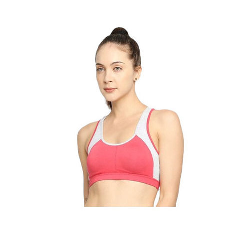 Regular Fit Skin Friendly Breathable Cotton Plain Full Coverage Non-Padded Ladies Sports Bra