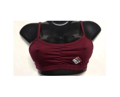 Regular Fit Skin Friendly Breathable Cotton Plain Full Coverage Non-Padded Ladies Sports Bra