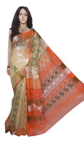 Multi Color Cotton Silk Soft Dhakai Jamdani Handloom Saree