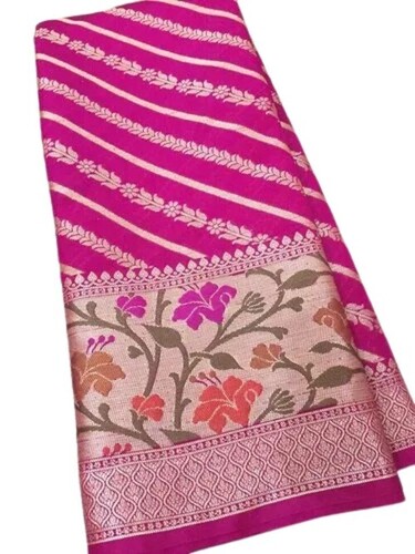 Pink Banarasi Georgette New Zig Zag Saree - Color: Comes In Various Colors