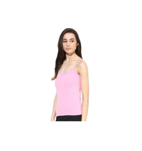 Cotton Camisole - Size 28-44, Pink Plain Design | Lightweight, Breathable, Skin-Friendly, Full Coverage, Regular Fit, Daily Wear, Hand Wash, Fade and Wrinkle Resistant