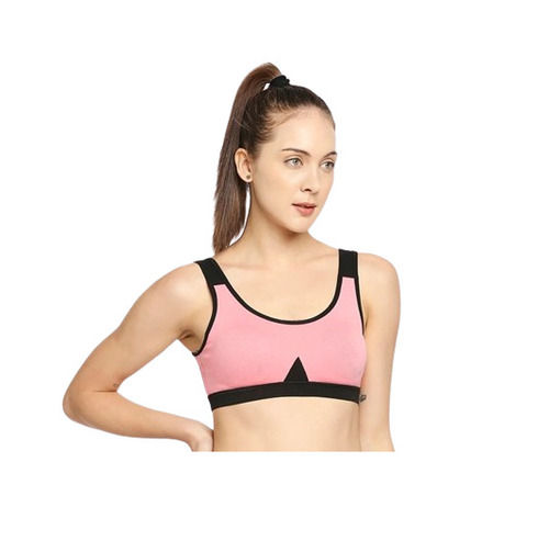 Regular Fit Skin Friendly Breathable Cotton Plain Full Coverage Non-Padded Ladies Sports Bra