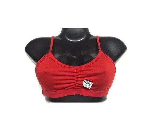 Regular Fit Skin Friendly Breathable Cotton Plain Full Coverage Non-Padded Ladies Sports Bra