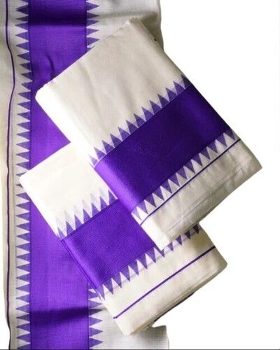 White And Blue Kerala Saree