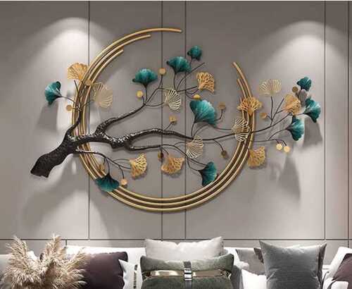 3d Metal Art Tree Leaf Wall Hanging Sculptures 