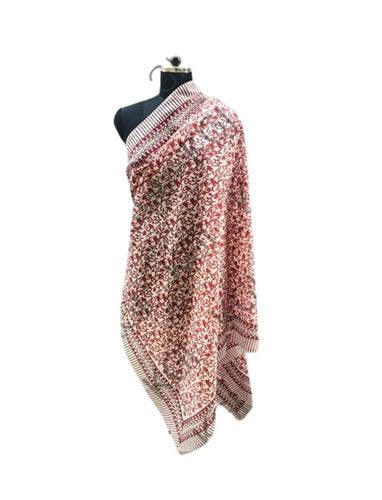 Cotton Pareos - Long Length, Red And White Printed Design | Fade, Wrinkle, Shrink, Tear Resistant, Lightweight, Breathable For Women