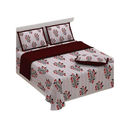 Handwork Printed Cotton Double Bed Sheet