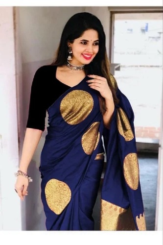 Party Wear Banarasi Soft Silk Weaving Saree - Silk Fabric, Lightweight, Various Trendy Colors | Easy to Wash, Beautiful Printed Design for All Seasons