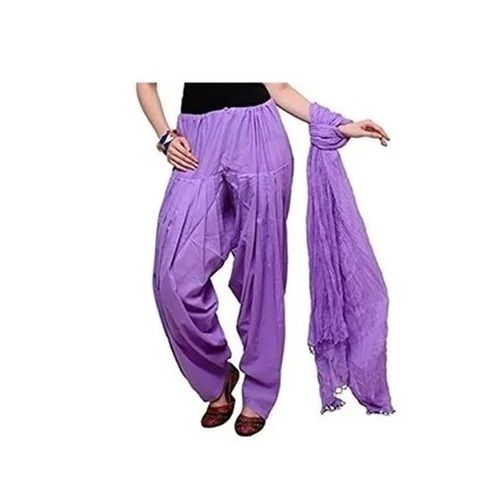 Casual Wear Regular Fit Breathable Cotton Plain Readymade Ladies Patiala Salwar