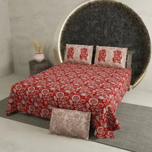 Tear Resistance Floral Printed Cotton Bed Sheets