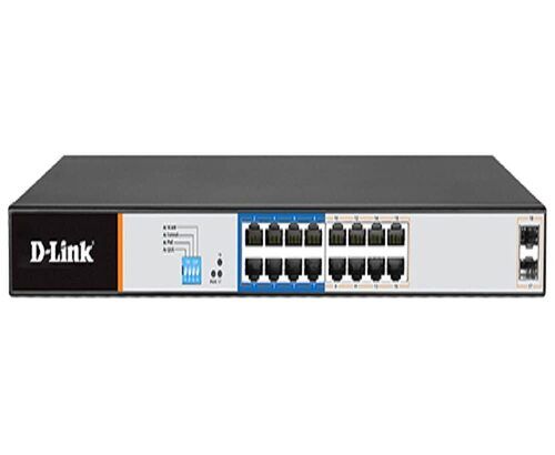 D-Link 18 Port Gigabit Unmanaged PoE Switch | DGS-F1018P-E 16-1000Mbps 250m PoE Switch + 2SFP