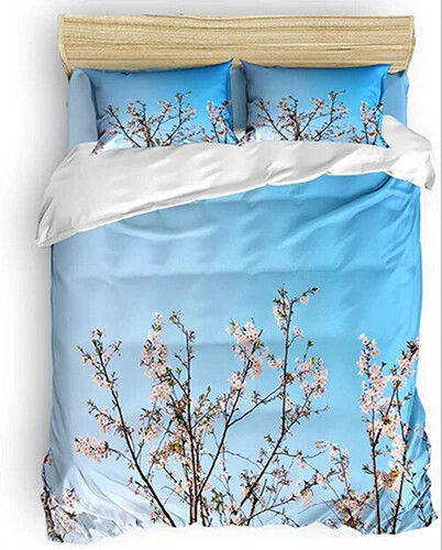 Cotton 3D Floral Printed Double Bed Sheet