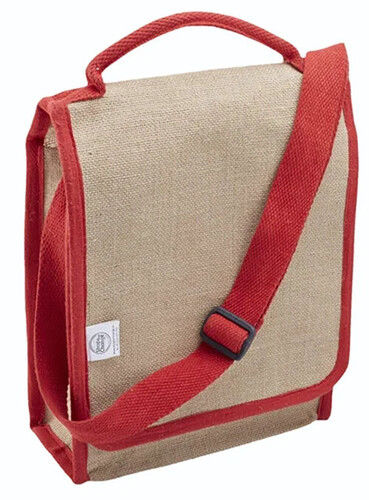 Adjustable Strap Jute Messenger Bag