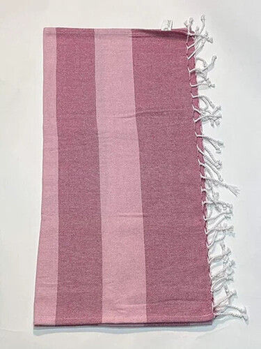 Rectangular Pink Cotton Beach Towel, 70x140 Cm