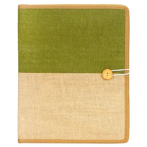 Brown And Green Plain Jute File Folder