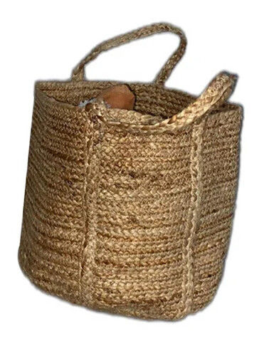 Brown Laundry Jute Basket