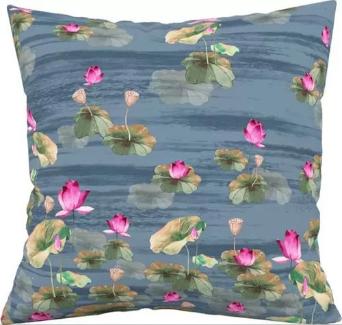 Cotton Floral Print Cushion Cover