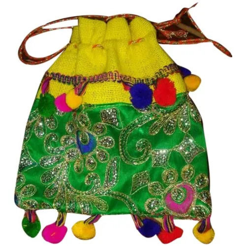 Fancy Jute Embroidered Potli Bag