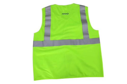 Daily Wear Regular Fit Sleeveless V Neck Polyester Reflective Safety Jacket