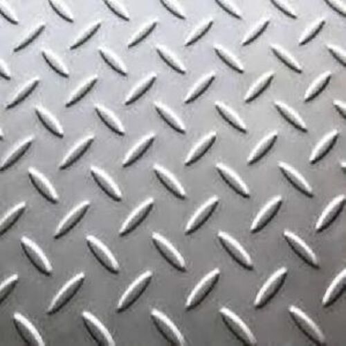 Silver Rectangular MS Chequered Plate for Industrial Construction