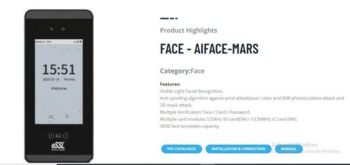 Compact AIFACE MARS Face Attendance Device