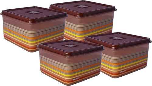 Multi Color Square Shape Food Storage Containers For Kitchen