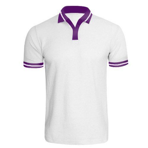 Mens Half Sleeves Casual Wear Plain Collared T-Shirts