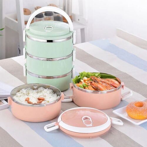 Round Shape Stainless Steel Lunch Box