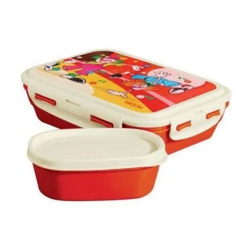 White and Red Plastic School Lunch Box