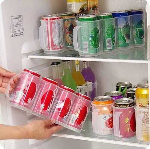 Soda Can Holder Organizer for Refrigerator Shelf Fridge Storage Sliding Rack Plastic