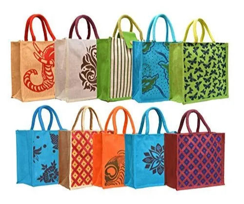 Eco Friendly Multi-Color Printed Cotton Jute Bags