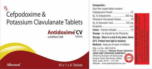 Cefpodoxime And Potassium Clavulanate Tablets