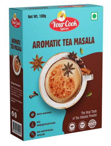 Aromatic Tea Masala - Powder, 100gm | Brown, A+ Grade, Blended for Superior Flavor, 9 Months Shelf Life, Store in a Dry & Cool Place