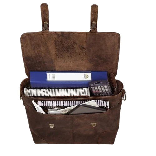 Genuine Leather Messenger Bag - Standard Size, Attractive Brown Color | Durable, Comfortable, Polished Finish, Adjustable Strap