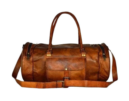 100% Goat Leather Leather Duffle Bags 