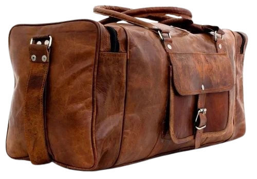 Vintage Genuine Real Goat Leather Travel Duffle Bags