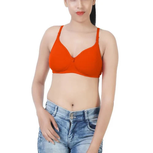 Daily Wear Skin-Friendly Regular Fit 3/4th Coverage Plain Hosiery Ladies Padded Bra