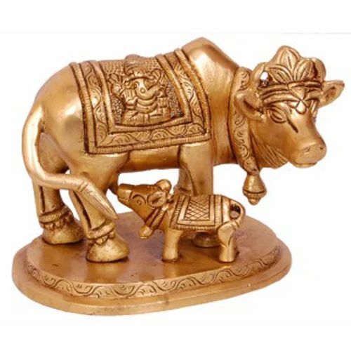 Brass Kamdhenu Cow With Calf 