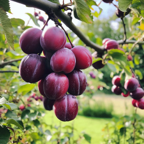 Full Sun Exposure Black Amber Plum Plant