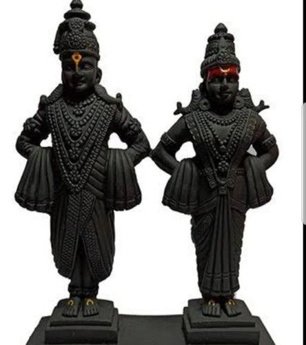 Polishing Finish Crack Resistant Black Marble Religious Hindu God Statue